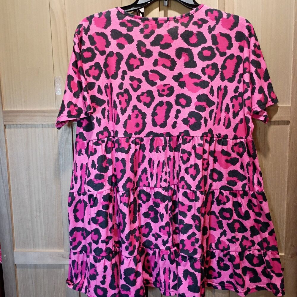 Southern stitch oversized medium tunic pink leopard print - Picture 4 of 5